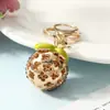 Llavero de Fruta Mangostán Lindo y Fresco de Aleación de Zinc Colgante Creativo para Mochila con Incrustaciones de Diamante Llavero para Coche Venta al por Mayor