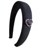 Diadema de esponja color café con leche diadema de amor con pedrería simple coreana 3 cm de ancho pinza de presión accesorios para el cabello de alta gama venta al por mayor