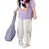 Ropa Infantil para Niñas 2026 Verano Nuevo Estilo Pantalones Jogger con Lazo de Encaje Huecos Pantalones Casuales Sueltos para Niños Anti-Mosquitos