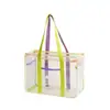 Bolso de Mano Transparente de PVC para Verano Caricatura Gran Capacidad Impermeable Bolso de Playa Estudiante Almacenamiento de Artículos de Tocador Bolso de Hombro