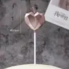 Caja de PVC con Forma de Corazón Estrella Decoración para Pastel de Cumpleaños Vela Creativa Romántica Forma de Corazón Diamante Vela Chapada en Oro