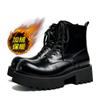 Una generación de botas Martin de cuero de cuentas abiertas originales para hombre, botas Derby de piel de vaca entera con suela gruesa aumentada, botas de viento británicas