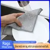 Paño de cocina de hilo de plata de una sola capa estropajo de alambre de acero paño de limpieza de doble cara absorbente de aceite absorbente de agua sin pelusa reemplazo de fábrica de lana de acero