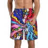 Verano Nuevo Transfronterizo Shorts Estampado Digital 3D Geométrico Pareja Para Hombre y Mujer Marca Japonesa de Moda Pantalones de Playa
