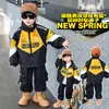 Conjunto de Roupa de Primavera para Meninos 2026 Novo Estilo Coreano Roupa Legal para Menininho Jaqueta Estilosa Jaqueta Biker de Primavera e Outono para Crianças