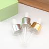 Fabricante Atacado Tampa de Plástico Ponta de Silicone Conta-Gotas de Alumínio Anodizado Vidro Essência Óleo Essencial Tampa Cosméticos
