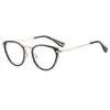 Armazón de Gafas para Miopía Estilo Cat-Eye Marrón Frío Ultraligero para Mujer con Armazón Grande Anti Luz Azul para Caras Cuadradas y Redondas