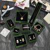 Caja de Joyería de Tapa Cielo y Tierra Simple Verde Europea y Americana Exquisita Caja para Pulsera Aretes Collar Pulsera Caja de Regalo Caja de Joyería