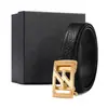 Cinturón de Acero Inoxidable para Hombre con Hebilla Automática, Estilo Oficina de Gama Alta, Negro con Patrón de Búfalo Capa Superior, Venta al por Mayor desde Fabricante