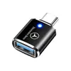 Adaptador Otg Tipo-C para Usb3.0 com Logo de Carro Gravado a Laser com Pen Drive USB Recarregável Leitor de Cartão com Luz
