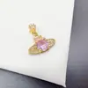 Acessórios DIY de Cristal Colorido Durável Preenchido com Ouro 14K Série Imperatriz Saturno Huazi Pingente Espaçador de Contas Pulseira Colar