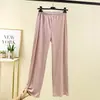 Calça térmica de inverno feminina para casa, calça casual com forro de fleece, cintura alta, plus size, espessa, cor sólida, pode ser usada ao ar livre, calça pantalona
