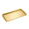 Plato Rectangular Estilo Coreano 304, Placa Gruesa de Acero Inoxidable para Barbacoa, Bandeja Plana, Plato para Servir, Vajilla Dorada para Restaurante de Barbacoa
