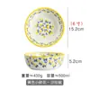 Frete Grátis Tigela de Arroz Floral Pequena de Alto Valor Tigela Doméstica para Sopa de Macarrão Fácil de Limpar Tigela para Sobremesa e Iogurte Tigela de Cerâmica com Cor sob Esmalte