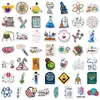 50 Pegatinas Educativas de Ciencia de Compra Directa Transfronteriza para Botellas de Agua, Vasos, Cuadernos, Patinetas, Maletas, Pegatinas de PP