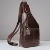 Bolso de pecho de cuero de alta gama, bolso nuevo, venta al por mayor, bolso de pecho casual de moda para hombre, bolso de mensajero de cuero de capa superior, productos nuevos transfronterizos