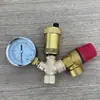 Válvula de alivio de presión de aire para calefacción por suelo radiante de latón, conjunto de seguridad, válvula de escape de caldera a prueba de explosiones, Caperucita Roja, seguridad, dientes internos, dientes externos
