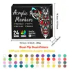 Suministro Exclusivo Transfronterizo de Marcadores Acrílicos de Doble Punta y Doble Color de 72 Colores para Graffiti DIY, Punta Suave, que No se Desvanecen, Apilables y Bolígrafos de Contorno