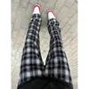 Pantalones de Cuadros Blancos y Negros Cleanfit para Hombre, Nuevo Estilo Primavera y Otoño, Pantalones Largos Rectos Relajados y Perezosos