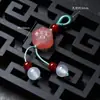 Pingente de Vidro Estilo Chinês Imitação de Jade Borboleta Vagem de Lótus Pequeno Charme Acessório DIY Feito à Mão Pulseira Broche Hanfu Qipao