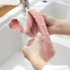 Venta Directa de Fábrica Toalla de Cocina de Terciopelo Coral de Dos Colores Doble Cara Antiadherente Aceite Limpieza de Cocina Estropajo Trapo Absorbente Fabricante