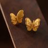 Conjunto de joias de borboleta dourada areia de alta cor série mosca borboleta anel brinco colar pulseira novo chinês 2024 novo