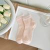 Meias brancas femininas verão malha de algodão fino respirável tubo meias estilo balé com pequenos sapatos de couro meias de verão