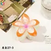 Nuevo Clip de Huevo con Flores Qiyue Moda Impresión UV Pasador de Orquídea Florale Clip de Tiburón Creativo Europeo y Americano