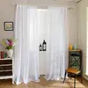 Ventas Directas de Fábrica de Cortinas Blancas de Poliéster para Ventana con Bolsillos para Barra y Ojales, Tela para Cortinas Terminada al por Mayor para Amazon Transfronterizo