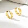 Pendientes de Acero Inoxidable de Moda Estilo Coreano con Textura de Hielo Triturado y Patrón de la Gran Muralla, Diseño Único, Accesorio Unisex