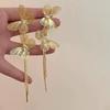 Pendientes de mariposa tridimensionales super brillantes, pendientes largos de borla tridimensionales, cepillados, temperamento exagerado, nicho, de alta gama, con alas para mujer