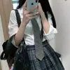 Corbata Estilo Academia Japonesa JK para Mujer Rayas Burdeos y Marrón Corbata Atada a Mano Accesorio para Camisa de Hombre Estilo Estudiante Azul