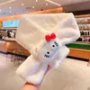 Bufanda de Peluche Nueva para Niños Linda de Dibujos Animados Imitación Piel de Conejo Bufanda Cálida Color Sólido Cruzada Engrosada Gato Kt Tendencia para Bebés
