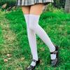 Calcetines Altos de Primavera y Otoño hasta la Rodilla para Estudiantes, Medias Moldeadoras hasta Medio Muslo Antidesgarros y Duraderas, Calcetines de Rayas para Mujer