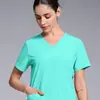 Uniformes de trabalho finos de manga curta para uso transfronteiriço, vestuário de trabalho médico e de salão de beleza europeu e americano da fábrica de origem