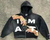 Sudadera Retro Americana Transfronteriza Shi Holgada Tam Arte Nicho Jersey Ropa Exterior Hermosa Corta con Capucha