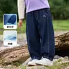 Jeans MacioCalça Jeans Mianhuatang para Meninas Classe A Resistente ao Desgaste Calça Banana Estilo Primavera e Outono Calça Longa Infantil para Crianças de Meia-Idade e Mais Velhas