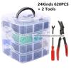 620 PCs encaixotado fivela novo produto 24 tipos de kit de reparo de pára-choques de carro fixadores de expansão parafuso clipe fivela