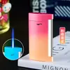 Encendedor inflable, a prueba de viento, con llama directa, de color block moderno, degradado, ultradelgado, portátil y hecho de metal - un producto popular transfronterizo