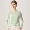 Nuevo Abrigo Cardigan de Punto Redondo 100% Lana Otoño/Invierno 2026 Color Sólido con Bolsillos Dobladillo Enrollado Suéter de Lana Holgado para Mujer