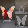 Arco de Hierro Blanco con Mariposas, Modelo Nuevo de Comercio Exterior Más Vendido, con Ruedas para Decoración Móvil de Fondo de Boda