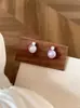 Item Popular do Xiaohongshu: Colar com Pingente de Pérola Versátil Clássico Francês Estilo Princesa, Brincos Estilo Princesa Diana Banhados a Ouro em Aço Titânio