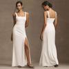 Vestido de Madrinha de Cetim de Alta Qualidade, Vestido de Noite de Luxo Acessível de Nicho, Vestido com Fenda de Um Ombro com Alça Fina para Emagrecer