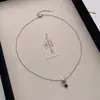 Collar de Acero de Titanio con Trébol de Cuatro Hojas y Estrella Full Diamante Estilo Coreano Lujo Ligero para Mujer, Cadena para Clavícula Dulce y Fresca, Cadena para Clavícula Simple, Moderna y Versátil