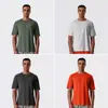 Camiseta Masculina de Manga Curta para Fitness e Corrida Secagem Rápida Gola Redonda Roupas de Treino Soltas Tops Esportivos Sem Costura Camiseta de Secagem Rápida para Homens