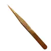 Pinzas para Pestañas Doradas Rosadas Reticuladas de Alta Precisión/Pinza de Pluma Dorada/Pinza de Delfín Pinzas Florales Pinzas para Pestañas