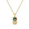 [Acero de Titanio] Cielo Estrellado Oso Tridimensional Cadena de Clavícula Elegante de Lujo Completa con Diamantes para Mujer Cadena de Acero de Titanio Fácil de Combinar