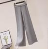 Pantalones Anchos de Corte Holgado para Mujer, Novedad Otoño 2026, Cintura Alta, Estilo Coreano, Casual, Pantalones de Punto Gruesos de Pierna Recta para Otoño e Invierno