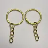 Llavero de metal de 25 eslabones con cadena de giro de 4 secciones, llavero electrochapado, venta al por mayor de llaveros, accesorios para llaveros, colgante