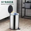Papelera de Lujo Ligero Acero Inoxidable Baño Inodoro Cocina Grande Creativa Sala de Estar Dormitorio Gran Capacidad Hogar con Tapa